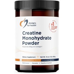 Designs for Health Creatine Monohydrate Powder - Unflavored Micronized Creatine Powder for Women & Men to Support Muscle Strength, Exercise + Brain Health, Pure Creatine Monohydrate 5g (90 Servings)