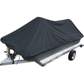 600D Waterproof Pond Boat Cover Fits 8'-10'L Pond Prowler Bass Raider Boat and Bass Fishing Boat, Heavy Duty Marine Grade Canvas, Black