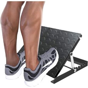 Steel Slant Board Adjustable Incline Board Anti-Slip Calf Stretcher Stretch Board for Ankle Foot Stretching Black Exercise Wedge Tilt Ramp with Surface Grip Achilles Calf Stretcher 450LBS Loading