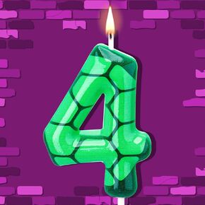 عدد 5 شمعة عيد ميلاد على شكل سلحفاة كرتونية، شمعة عيد ميلاد بطابع سلحفاة خضراء، شمعة عيد ميلاد رقمية لكعكة عيد الميلاد للأطفال الأولاد والبنات ولوازم تزيين أعياد الميلاد باللون الأخضر