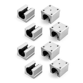 QWORK SBR20UU Aluminum Block Slide Blocks for Smooth Linear Motion on 20mm Guide Rails, 8 Pack