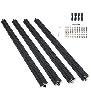 CNCYEAH Aluminum Profile Extrusion 2020 300m 4PCS V Slot Black European Standard Anodized CNC Aluminum Profile 4 Sets connectors 50PCS Nuts 1PC Spanner for DIY 3D Printer