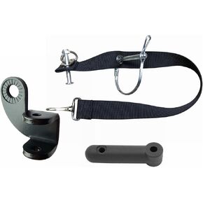 Steel Hitch and Flex Connector Set for Burley Bike Trailers and Other Similar Tow Arm Trailers (Flex for Round with Strap)