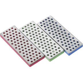 PATIKIL 70mm Extra-Fine/Fine/Coarse Ski Snowboard Diamond Stone, 3 Pack Ski Edge Sharpener Diamond Edge Files Snowboard Whetstone, Green/Fuchsia/Blue