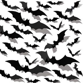 60PCS Halloween 3D Bats Decoration Halloween Large Bats Wall Decor 4 Different Sizes Realistic PVC Scary Black Bat Sticker for Home Decor DIY Wall Decal Bathroom Indoor Halloween Party Supplies