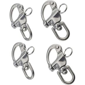 Swivel Eye Snap Shackle, Marine Sailboat Shackles Quick Release 316 Stainless Steel for Sailing Rigging SCBA Mask Halyard Panic Snap Spinnaker Clip. Length: 2-3/4", 3-1/2", 2 Pieces Each.