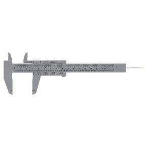 Plastic Vernier Caliper with Double Sided Scale High Accuracy 0.05mm Resolution 150mm Vernier Ruler for Jewelry Measurement School Exhibition Gifts (Black)