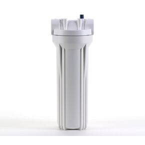 Hydronix HF3-10WHWH12PR, 10" White Housing with White Rib Cap For RO & Filtration Systems, 1/2" Ports with Relief Button