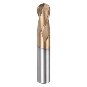 HARFINGTON Ball Nose End Mill 2 Flute 0.5" Diameter 0.5" Shank Tungsten Carbide Spiral CNC Router Bits 1" Cutting Length Single End Ball Cutting Tool for Carving Engraving Grinding