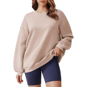 PINSPARK Sweatshirt for Women Oversized 2024 Fall Outfit Long Sleeve Y2K Pullover Top Crewneck Sweat Shirts with Side Pockets