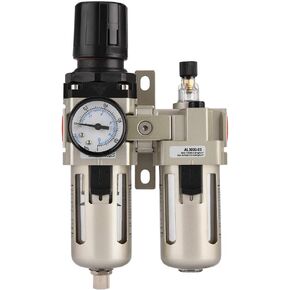 Air Filter Regulator AC3010-03 Aluminum Alloy Compressed Air Filter Pressure Regulator Combo Trap 3/8" with Gauge 0.05MPa-0.85MPa Filter 5?m~80?m