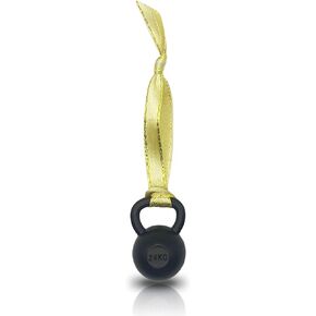 Miniature 24kg Kettlebell Holiday Ornament (Matt Gun/Black) Funny Prank Christmas Gift - Fitness Gym Humor Ornament
