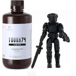 RESIONE 3D Printer Resin, Tough 74 Wear-Resistant Tough Resin with Anti-Fracture and Impact-Resistant, 3D Printing has Long-Lasting gripping for Durable Action Figures (Grey)