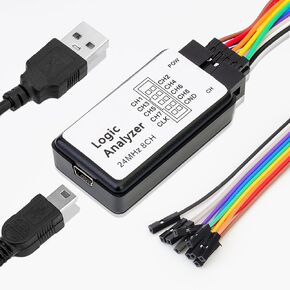 Logic Analyzer Device Kits, USB 24M 8CH 8 Channel UART IIC SPI Debug with Buffer Chip or Arduino FPGA M100 SCM Supports 1.1.15 Version Software, WIN7 (32 & 64), 2K, XP, Linux