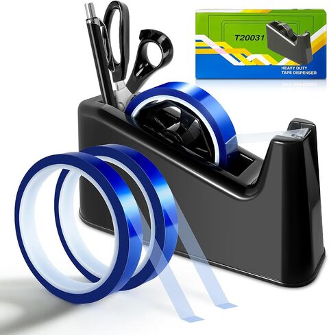 Heat Resistant Tape, 2Pack 20mmx33m(107ft) & 3 Pack10mmx33mm(107ft) Transparent Blue Heat Tape for Sublimation High Temperature Heat Transfer Tape for Heat Sublimation Press in Saudi Arabia