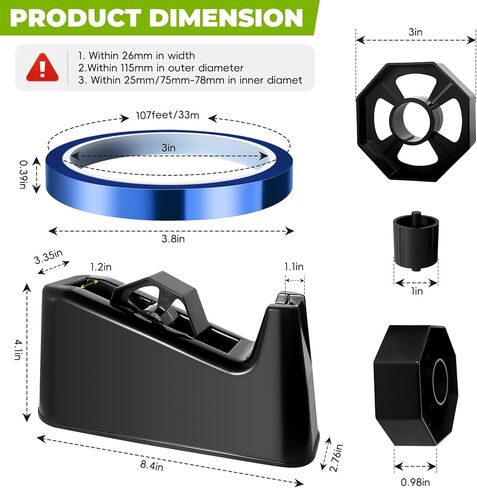 Heat Resistant Tape, 2Pack 20mmx33m(107ft) & 3 Pack10mmx33mm(107ft) Transparent Blue Heat Tape for Sublimation High Temperature Heat Transfer Tape for Heat Sublimation Press in Saudi Arabia