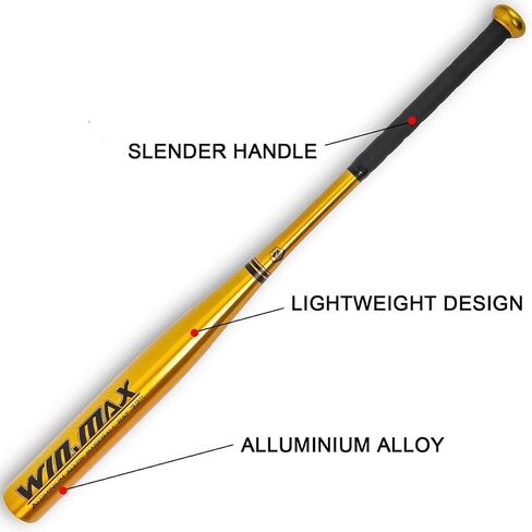 WIN. MAX Youth Baseball Bat | Self-Defense Softball Bat Home Lightweight | Youth T-Ball Bat | Aluminum Alloy 32 inch | 32" Metal Baseball Bats | 1 Pc. Aluminum in Saudi Arabia