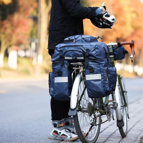 HUNTVP Bike Bag Bike Pannier Bag 3 in 1 Rack Saddle Bag Backpack Rear Seat Bag Shoulder Bag Laptop Pannier Cargo Rack Bicycle Bag with Rain Cover in Saudi Arabia