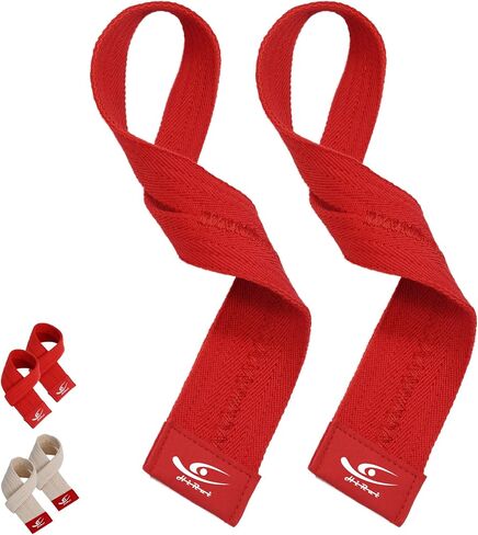 HiRui Cotton Lifting Wrist Straps (Pair) for Weightlifting Powerlifting Bodybuilding Strength Training | Wrist Support Wraps for Enhanced Grip & Stability - Soft & Durable, 13 inch Fits All in Saudi Arabia