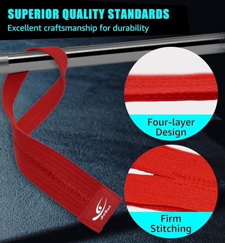 HiRui Cotton Lifting Wrist Straps (Pair) for Weightlifting Powerlifting Bodybuilding Strength Training | Wrist Support Wraps for Enhanced Grip & Stability - Soft & Durable, 13 inch Fits All in Saudi Arabia