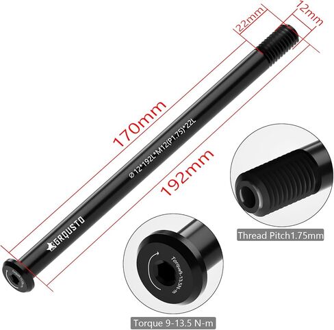 1.75mm Thread Pitch Front Rear Thru Axles for Road Mountain Bicyle Suspension Forks Rigid Forks and Bike Rear Frame, 6061 Aluminium Alloy Boost Through Axle: 12mm x 122mm to 192mm Includes 6 Lengths in Kuwait