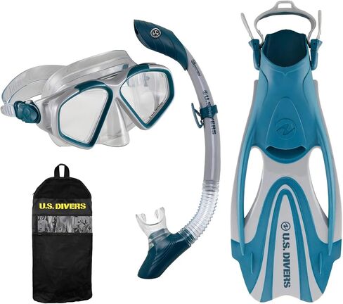 OutdoorMaster x U.S. Divers Cozumel TX Combo Snorkeling Gear for Adults, Dry Snorkel Set Panoramic View Anti-Fog Anti-Leak Swim Mask, Scuba Diving Swimming Snorkel Kit in Saudi Arabia