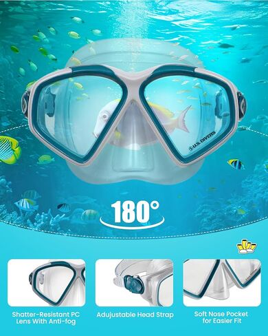 OutdoorMaster x U.S. Divers Cozumel TX Combo Snorkeling Gear for Adults, Dry Snorkel Set Panoramic View Anti-Fog Anti-Leak Swim Mask, Scuba Diving Swimming Snorkel Kit in Saudi Arabia