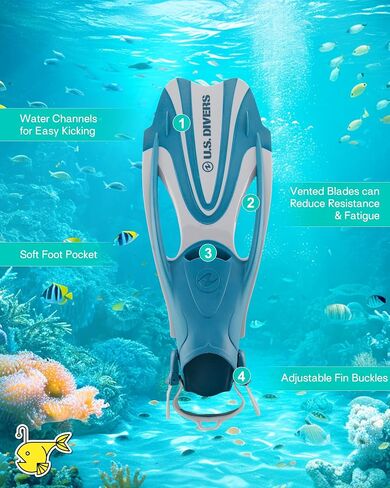 OutdoorMaster x U.S. Divers Cozumel TX Combo Snorkeling Gear for Adults, Dry Snorkel Set Panoramic View Anti-Fog Anti-Leak Swim Mask, Scuba Diving Swimming Snorkel Kit in Saudi Arabia
