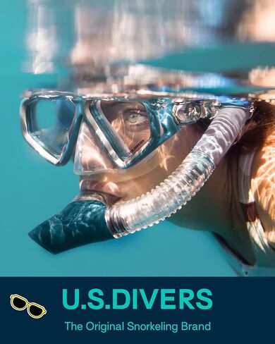 OutdoorMaster x U.S. Divers Cozumel TX Combo Snorkeling Gear for Adults, Dry Snorkel Set Panoramic View Anti-Fog Anti-Leak Swim Mask, Scuba Diving Swimming Snorkel Kit in Saudi Arabia