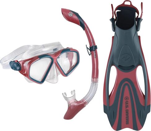 OutdoorMaster x U.S. Divers Cozumel TX Combo Snorkeling Gear for Adults, Dry Snorkel Set Panoramic View Anti-Fog Anti-Leak Swim Mask, Scuba Diving Swimming Snorkel Kit in Saudi Arabia