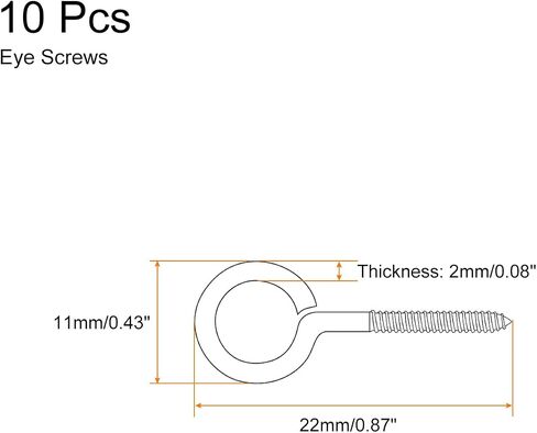 uxcell 50Pcs Eye Screws, 304 Stainless Steel 20x10mm Small Self Tapping Screw Hooks Ring Mini Eye Pins for DIY Handwork Wooden Clay Pendants Cork Bottles, Silver in Saudi Arabia