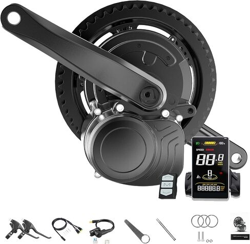 for Tongsheng TSDZ2B Mid Motor : 2024 New 48V 500W Mid Drive Kit - Optional Display, 42T Chainring, Torque Sensor, Mid Mount Electric Bike Conversion Kit for 68-73mm Bottom Bracket in Saudi Arabia