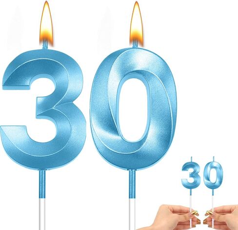 30th Birthday Candles Gold 30th Birthday Cake Topper Happy 30th Birthday Decorations Number Candles for Cake 30th Birthday Decorations for Him Her Gold Birthday Candle Candles for Cake Candles in Saudi Arabia