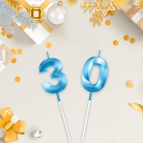 30th Birthday Candles Gold 30th Birthday Cake Topper Happy 30th Birthday Decorations Number Candles for Cake 30th Birthday Decorations for Him Her Gold Birthday Candle Candles for Cake Candles in Saudi Arabia