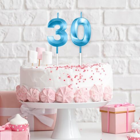 30th Birthday Candles Gold 30th Birthday Cake Topper Happy 30th Birthday Decorations Number Candles for Cake 30th Birthday Decorations for Him Her Gold Birthday Candle Candles for Cake Candles in Saudi Arabia