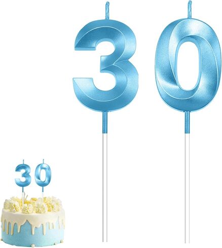 30th Birthday Candles Gold 30th Birthday Cake Topper Happy 30th Birthday Decorations Number Candles for Cake 30th Birthday Decorations for Him Her Gold Birthday Candle Candles for Cake Candles in Saudi Arabia