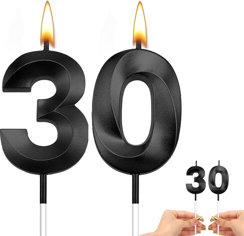 30th Birthday Candles Gold 30th Birthday Cake Topper Happy 30th Birthday Decorations Number Candles for Cake 30th Birthday Decorations for Him Her Gold Birthday Candle Candles for Cake Candles in Saudi Arabia