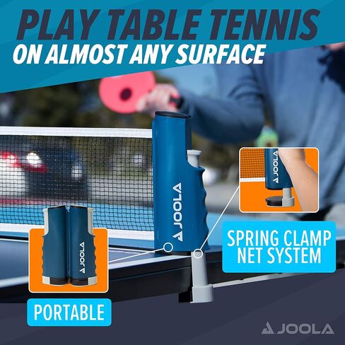 JOOLA Retractable Ping Pong Net with Clamps - Table Tennis Net Stretches 5.75' - Clamps on Table Up to 2" Thick - Optional Ping Pong Paddles and Balls in Saudi Arabia