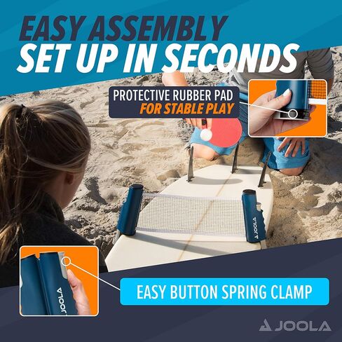 JOOLA Retractable Ping Pong Net with Clamps - Table Tennis Net Stretches 5.75' - Clamps on Table Up to 2" Thick - Optional Ping Pong Paddles and Balls in Saudi Arabia