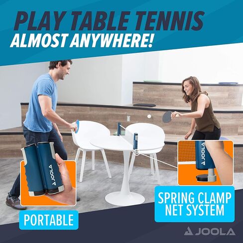 JOOLA Retractable Ping Pong Net with Clamps - Table Tennis Net Stretches 5.75' - Clamps on Table Up to 2" Thick - Optional Ping Pong Paddles and Balls in Saudi Arabia