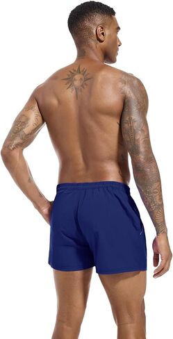 Mens Swim Trunks 3 Inch Inseam Short Swimwear Bathing Suit Quick Dry Mesh Beach Swimming Shorts in Saudi Arabia