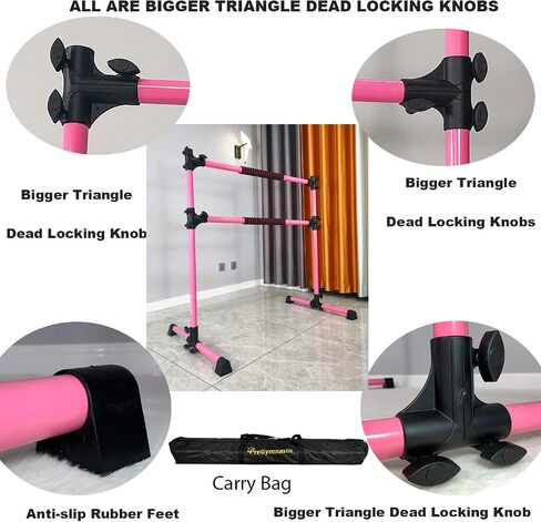 PreGymnastic Updated 4ft Adjustable & Portable Freestanding Ballet Barre with Carrying Bag for Dancing Stretch in Saudi Arabia