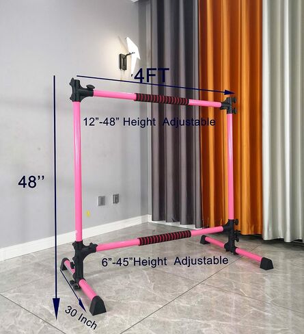 PreGymnastic Updated 4ft Adjustable & Portable Freestanding Ballet Barre with Carrying Bag for Dancing Stretch in Saudi Arabia