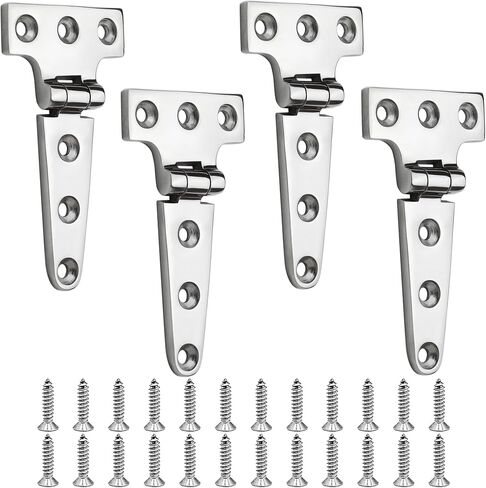 Stainless Steel T Hinges Marine Grade, 4 x 2 inch (100 x 54 mm), 6 x 3 inch (150 x 72 mm), 8 x 4 inch (196 x 97 mm), 316 SS, Boat Hinges with Screws in Saudi Arabia