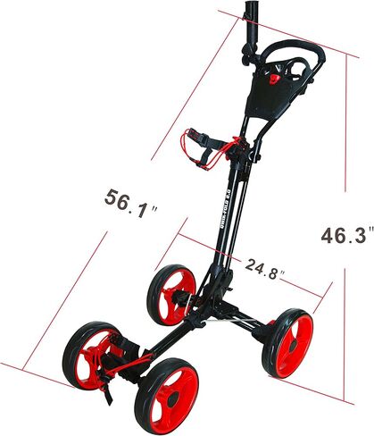 4 Wheel Folding Push Pull Golf CART - Foot Brake - ONE Second to Open & Close! in Saudi Arabia