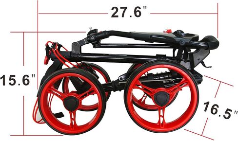 4 Wheel Folding Push Pull Golf CART - Foot Brake - ONE Second to Open & Close! in Saudi Arabia
