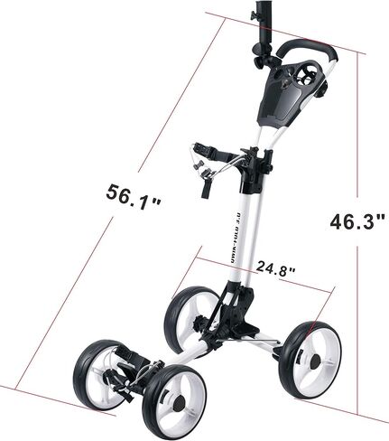 4 Wheel Folding Push Pull Golf CART - Foot Brake - ONE Second to Open & Close! in Saudi Arabia