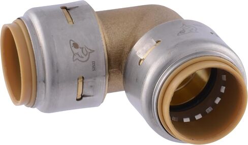 SharkBite Max 1/2 Inch 90 Degree Elbow, Push to Connect Brass Plumbing Fitting, PEX Pipe, Copper, CPVC, PE-RT, HDPE, UR248A in Saudi Arabia