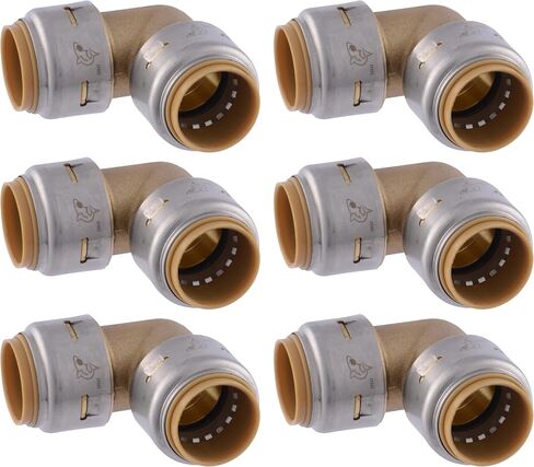SharkBite Max 1/2 Inch 90 Degree Elbow, Push to Connect Brass Plumbing Fitting, PEX Pipe, Copper, CPVC, PE-RT, HDPE, UR248A in Saudi Arabia