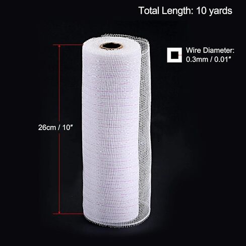 MECCANIXITY PP Burlap Mesh 10 Inch x 10 Yard Tinsel Foil Stripe Wrapping Ribbon for Home Outdoor Wreath Decoration, 1 Roll (Light Red+Gold) in Kuwait